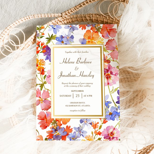 Wildflower Rustic Boho Floral Elegant Wedding Invitation (Wildflower Rustic Boho Floral Elegant Wedding Invitation)