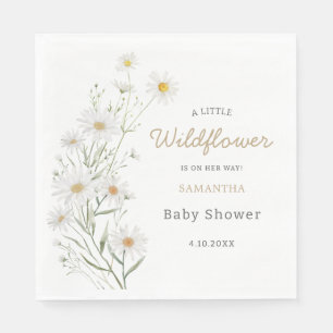 Wildflower Rustic Boho Floral girl Baby Shower  Napkin
