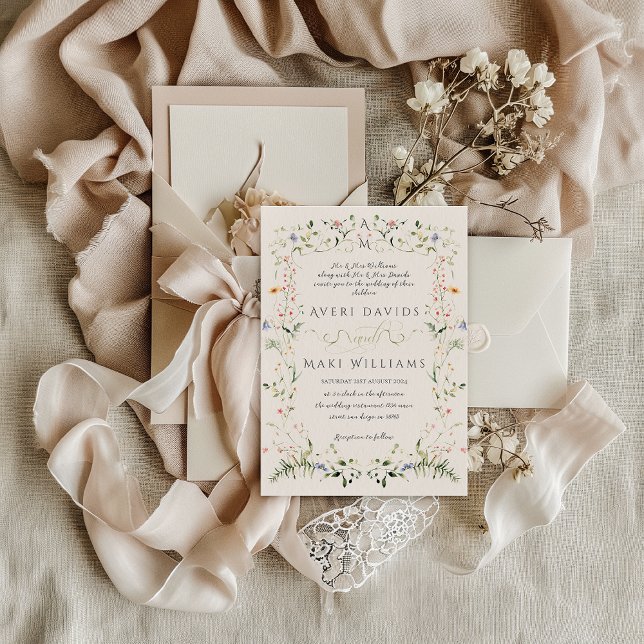 Wildflower Rustic Boho Floral Wedding Invitation (Creator Uploaded)