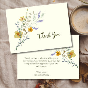 Wildflower Rustic Boho Thank You Card