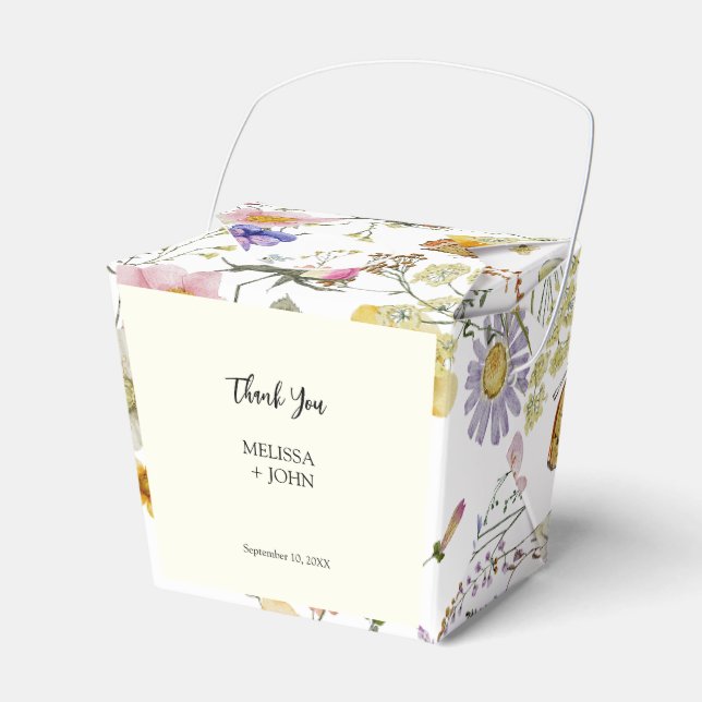 Wildflower Rustic Boho Wedding Favour Box (Front Side)