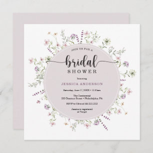 Wildflower Rustic Bridal Shower Invitation Card