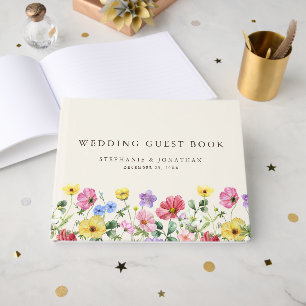 Wildflower Rustic Chic Floral Boho Country Wedding Guest Book