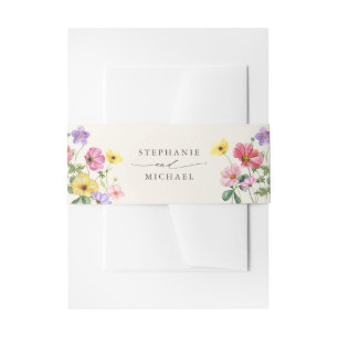 Wildflower Rustic Chic Floral Boho Country Wedding Invitation Belly Band
