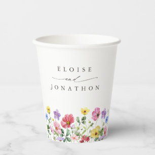 Wildflower Rustic Chic Floral Boho Country Wedding Paper Cups
