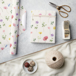 Wildflower Rustic Chic Floral Boho Country Wedding Wrapping Paper