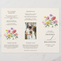 Wildflower Rustic Chic Floral Boho Wedding program
