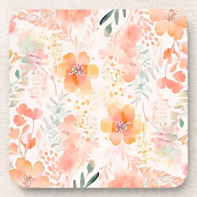 Wildflower rustic coaster (Front)