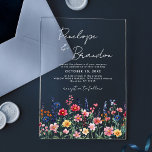 Wildflower Rustic Country Boho Floral Chic Wedding Acrylic Invitations<br><div class="desc">Celebrate your love with this vibrant wedding invitation featuring a watercolor wildflower design in pink, purple, and green tones. Perfect for garden, spring, or rustic-themed weddings, this nature-inspired invite combines delicate floral accents with elegant typography, creating a whimsical and romantic touch. Fully customisable to match your special day! For customisation...</div>