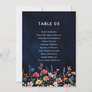 Wildflower Rustic Country Boho  Seating Chart Card