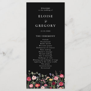Wildflower Rustic Country Floral Garden Wedding Programme