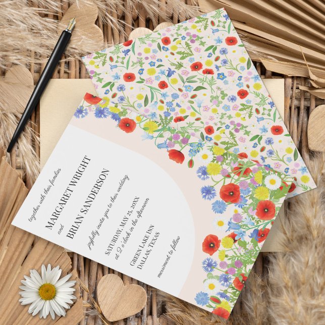 Wildflower Rustic Country Floral Wedding  Invitation (Wildflower Rustic Country Floral Wedding Invitation)