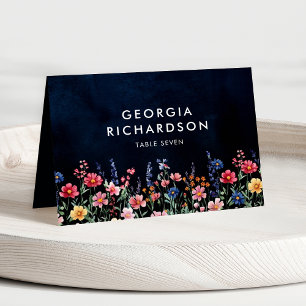 Wildflower Rustic Country Guest Name Place Card   