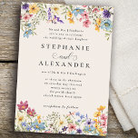 Wildflower Rustic Country Wedding Flowers Invitation<br><div class="desc">Wildflower Rustic Country Wedding Flowers Invitation. Wildflowers capture the charm and beauty of a countryside celebration with their natural, laid-back aesthetic. The invitation is adorned with delicate watercolor illustration of wildflowers in soft hues, reminiscent of a sun-kissed meadow. The flowers gracefully frame the edges of the invitation with their whimsical...</div>