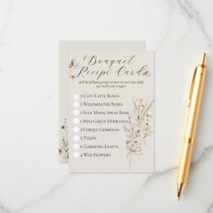 Wildflower Rustic Elegant Bridal Shower Game Enclosure Card