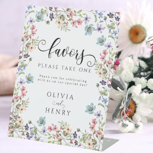  Wildflower Rustic Floral Wedding Favours Sign
