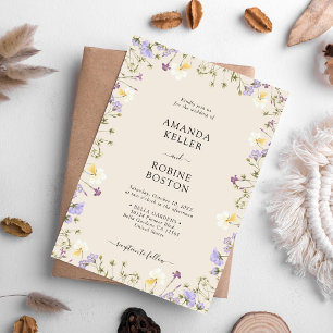 Wildflower Rustic Simple Wedding Invitation