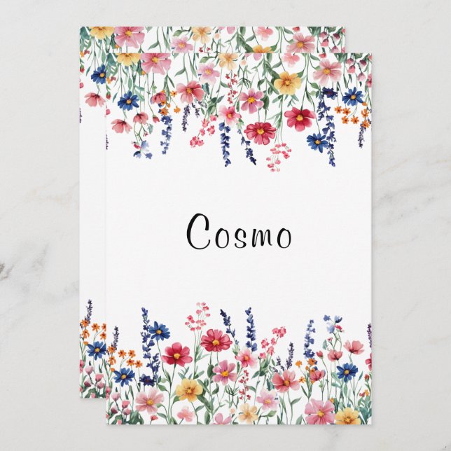 Wildflower Rustic Wedding custom table number (Front/Back)