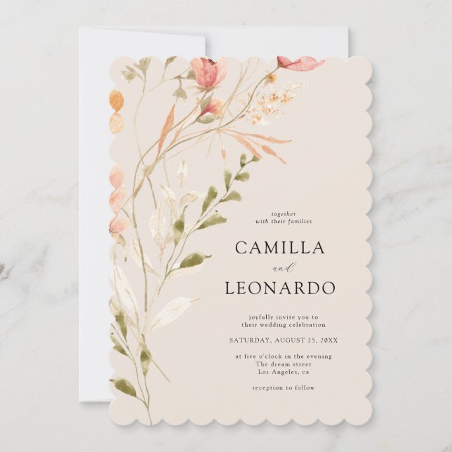 Wildflower Rustic Wildflower Wedding Invitation (Front)