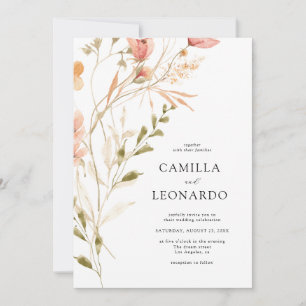 Wildflower Rustic Wildflower Wedding Invitation