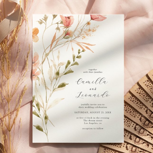 Wildflower Rustic Wildflower Wedding Invitation (Creator Uploaded)
