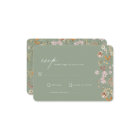 Wildflower Sage Green Boho Garden Wedding RSVP