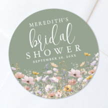 Wildflower Sage Green Bridal Shower