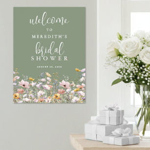 Wildflower Sage Green Bridal Shower Poster