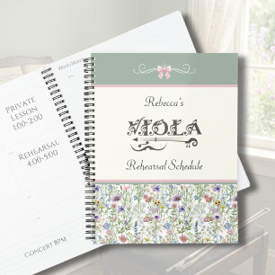 Wildflower Sage Green Floral Viola Music Planner