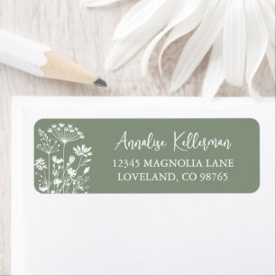 Wildflower Sage Green Return Address