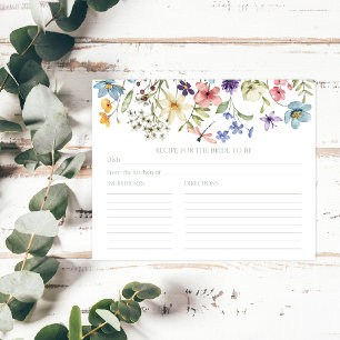 Wildflower Sage Rustic Bridal Shower Recipe Card