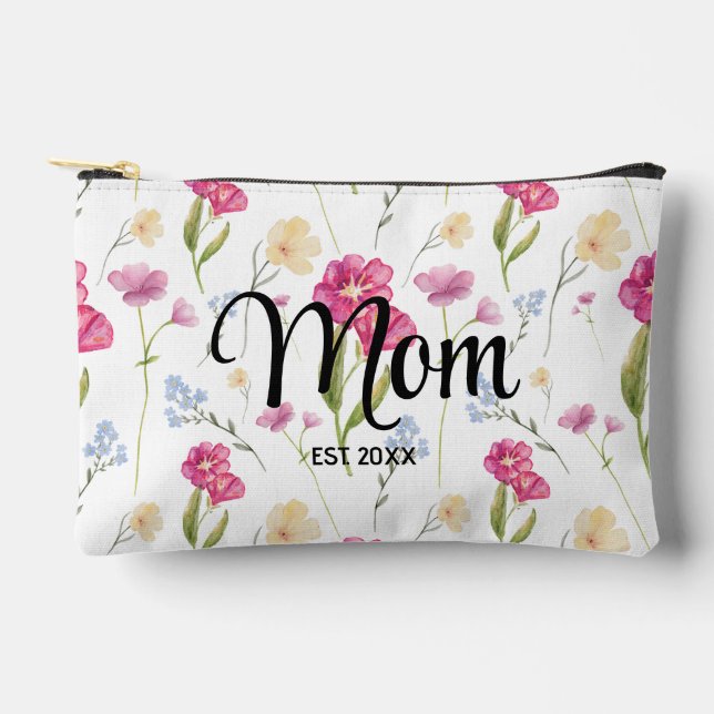 Wildflower Script Gift For Mum Established  Accessory Pouch (Front)