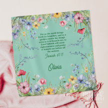 Wildflower Scripture Personalised Handkerchief