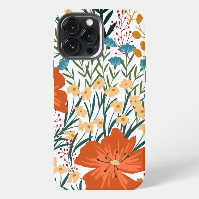 Wildflower Seamless Pattern  iPhone Case (Back)