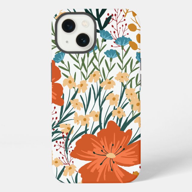 Wildflower Seamless Pattern  iPhone Case (Back)