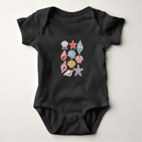 Wildflower Seashell Clam Summer Vibes Floral Beach