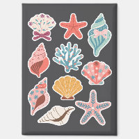 Wildflower Seashell Clam Summer Vibes Floral Beach