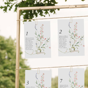 Wildflower Seating Chart Modern Floral Garden Card