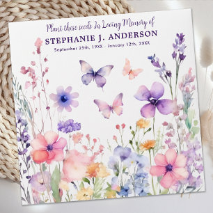 Wildflower Seed Packet Custom Memorial Funeral  Envelope