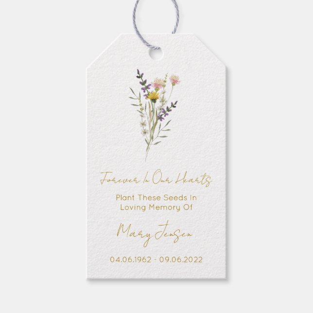 Wildflower Seed Packet Funeral Gift Tags (Front)