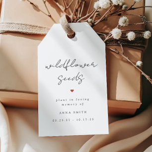 Wildflower Seed Packet Funeral Memorial Service Gift Tags