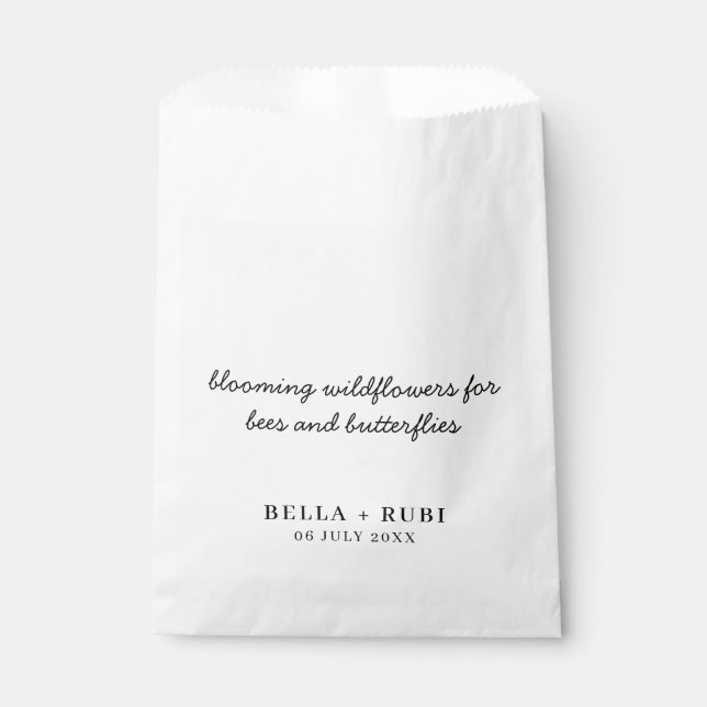 Wildflower Seed Wedding Favor Bag for Bees  (Front)