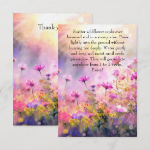Wildflower Seeds Instruction Card and Envelope