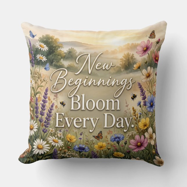 Wildflower Serenity Throw Pillow (Front)
