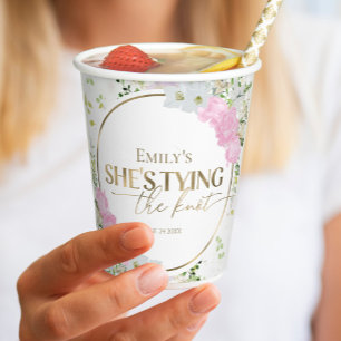 Wildflower She's tying the knot Bridal Shower Paper Cups