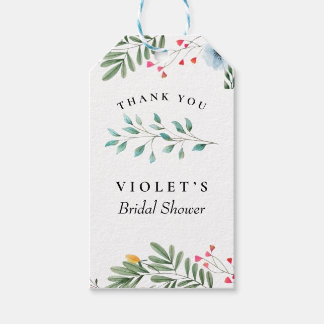 Wildflower Shower Favour Tags (Front)