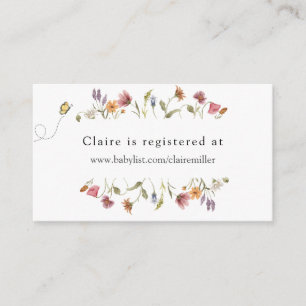 Wildflower Shower Registry Enclosure Card