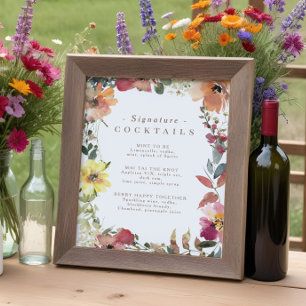 Wildflower Signature Cocktail Menu Poster