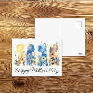 Wildflower Silhouette Mother's Day  Postcard