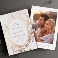 Wildflower Silhouette Wedding Save the Date Photo